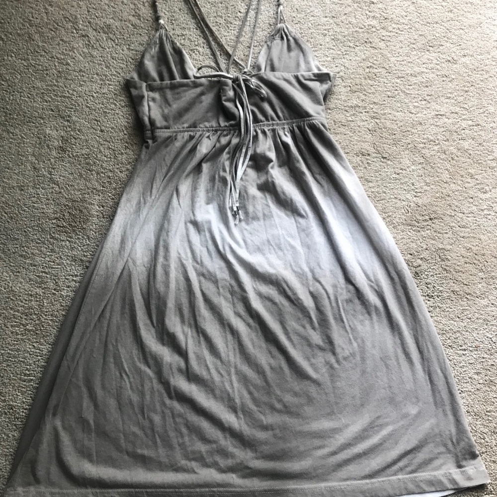 Grayish White Tie-Dye Summer Dress - Picture 2 of 3